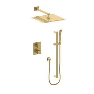 ZLINE Autograph Edition Crystal Bay Thermostatic Shower System in Champagne Bronze (CBY-SHS-T2-CB) main image.