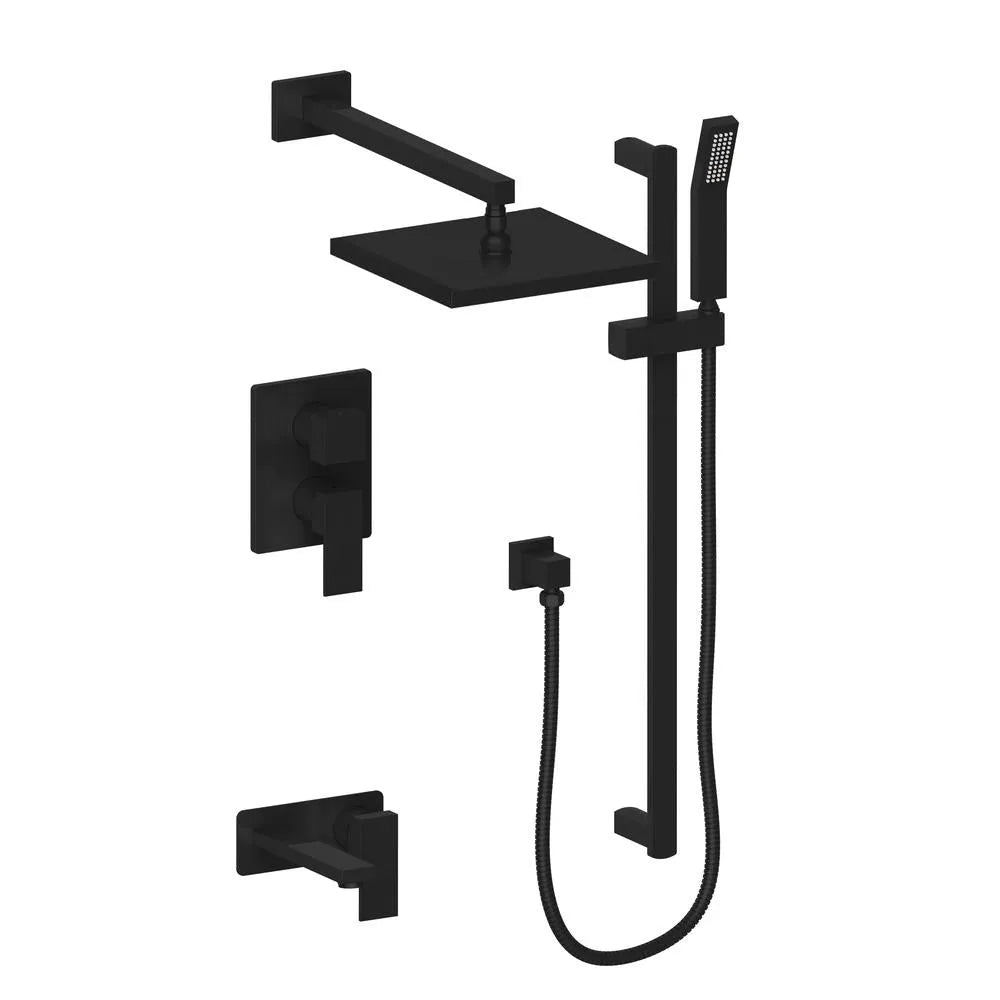 ZLINE Autograph Edition Bliss Rainfall Shower System with 16 in. Oversized Shower Head in Matte Black (BLS-SHS16-MB) main image.