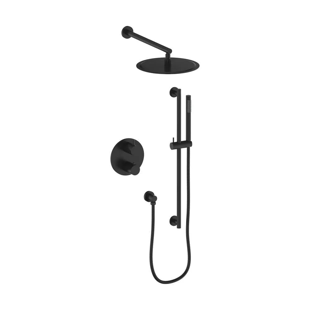 ZLINE Autograph Edition Emerald Bay Thermostatic Shower System in Matte Black (EMBY-SHS-T2-MB) main image.