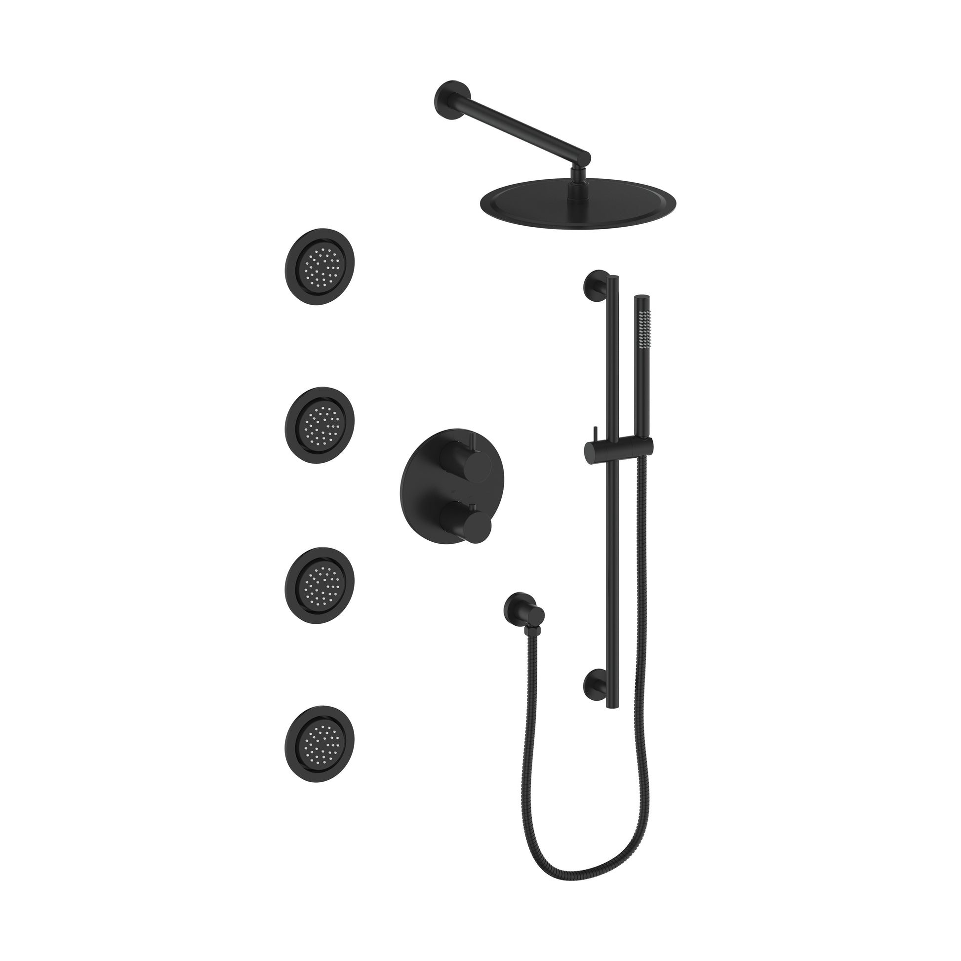 ZLINE Emerald Bay Thermostatic Shower System with Body Jets in Matte Black (EMBY-SHS-T3-MB)