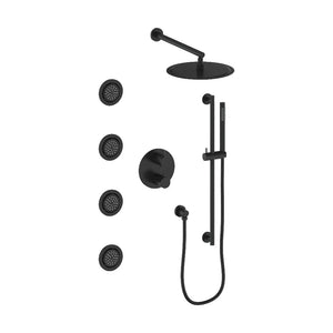 ZLINE Autograph Edition Emerald Bay Thermostatic Shower System with Body Jets in Matte Black (EMBY-SHS-T3-MB) main image.