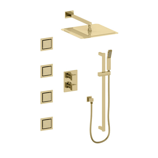 ZLINE Crystal Bay Thermostatic Shower System with Body Jets in Polished Gold (CBY-SHS-T3-PG)