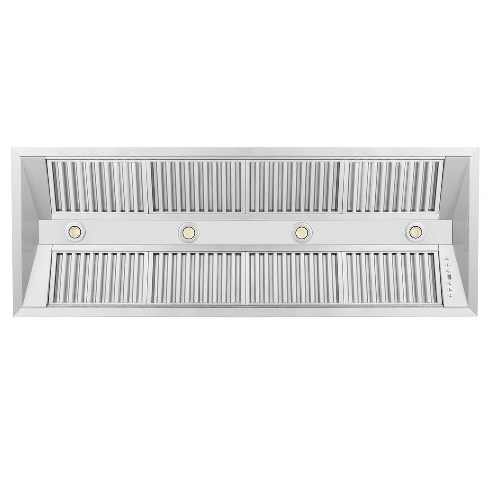 ZLINE 58 in. Ducted Wall Mount Range Hood Insert in Stainless Steel (721-58) under.