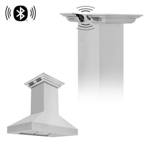 ZLINE 36 in. CrownSound™ Ducted Vent Island Mount Range Hood in Stainless Steel with Built-in Bluetooth Speakers (597iCRN-BT-36)