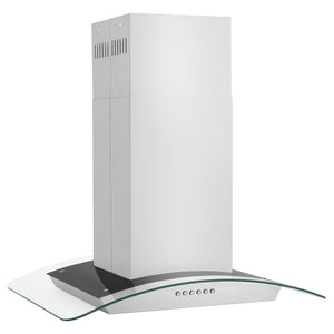 ZLINE 30 in. Alpine Series Convertible Island Mount Range Hood in Stainless Steel and Glass (ALP70IS-30) side.