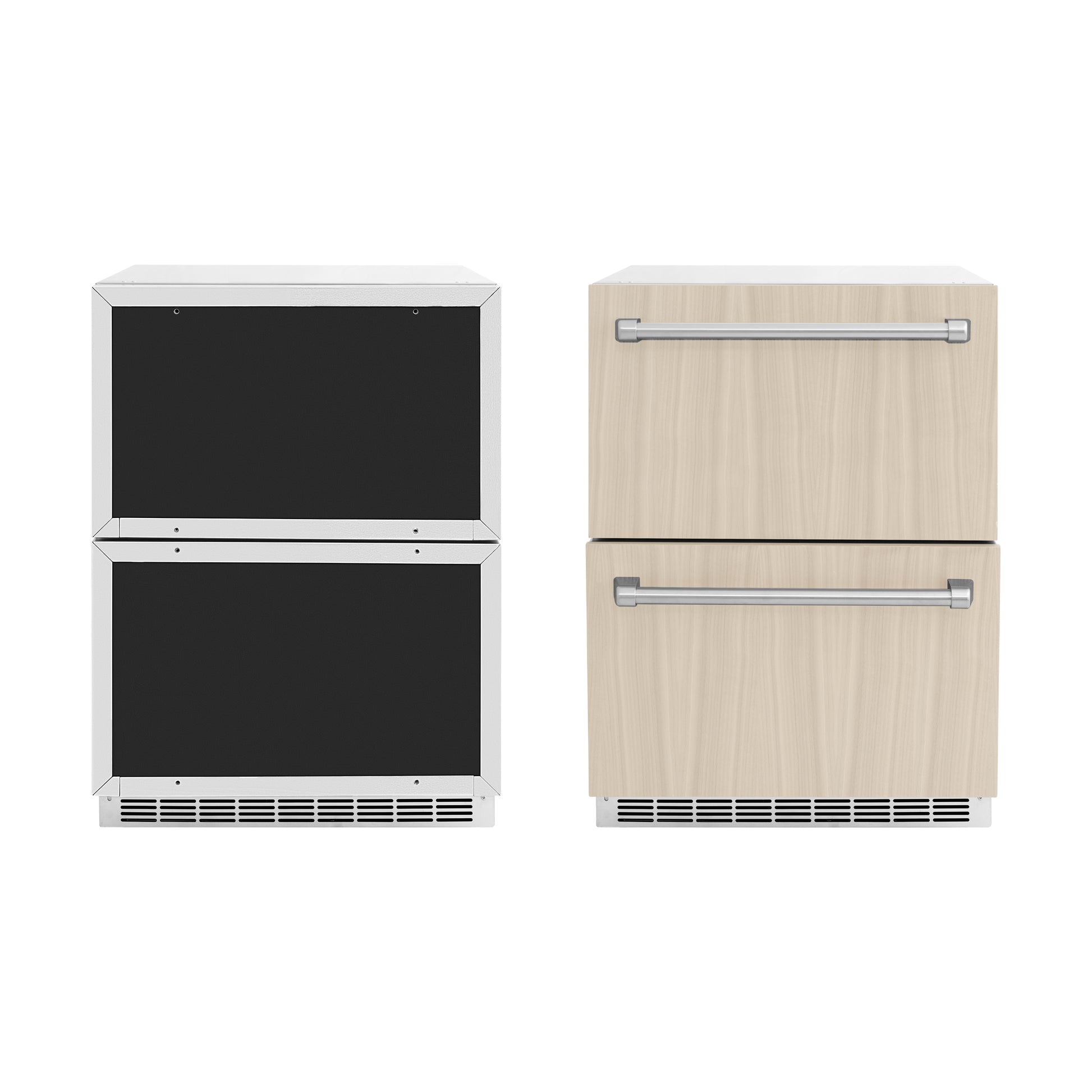 ZLINE 24 in. Touchstone 168 Can Outdoor-Rated Dual Refrigerator Drawer with Panel-Ready Doors (RDSPO-24)