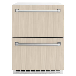 ZLINE 24 in. Touchstone 168 Can Outdoor-Rated Dual Refrigerator Drawer with Panel-Ready Doors (RDSPO-24)