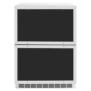 ZLINE 24 in. Touchstone 168 Can Outdoor-Rated Dual Refrigerator Drawer with Panel-Ready Doors (RDSPO-24)