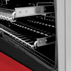 ZLINE 30 in. Kitchen Package with Satin Stainless Steel Dual Fuel Range with Red Matte Door and Convertible Vent Range Hood (2KP-RARMRH30)
