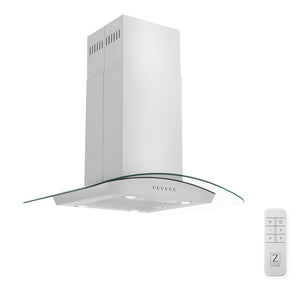ZLINE 30 in. Alpine Series Convertible Island Mount Range Hood in Stainless Steel and Glass (ALP70IS-30)