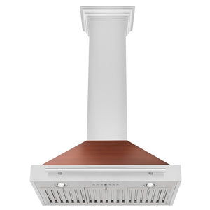 ZLINE 30 in. Convertible Stainless Steel Range Hood with Copper Shell and Stainless Steel Handle (KB4STX-C-30) front, under.