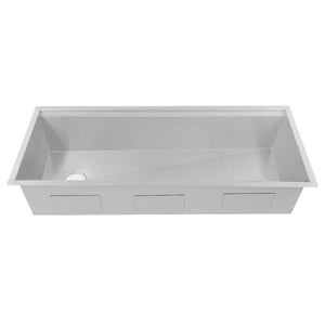 ZLINE Garmisch 43 in. Undermount Single Bowl Scratch Resistant Stainless Steel Kitchen Sink with Bottom Grid and Accessories (SLS-43S) front.