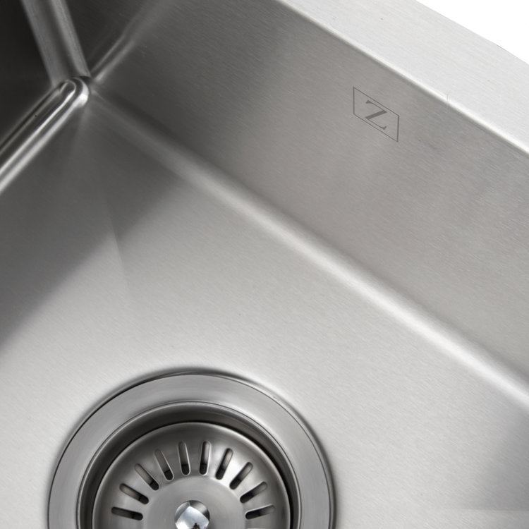 ZLINE Boreal 15 in. Undermount Single Bowl Stainless Steel Bar Kitchen Sink (SUS-15) logo in basin.