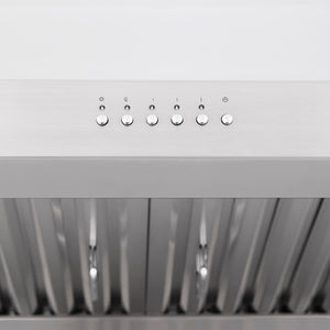 ZLINE 36 in. Ducted Under Cabinet Range Hood in Stainless Steel (623-36) buttons and display.