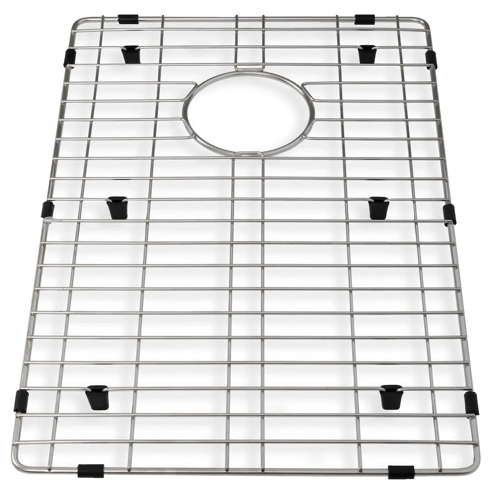 ZLINE Garmisch 45 in. Undermount Single Bowl Stainless Steel Kitchen Sink with Bottom Grid and Accessories (SLS-45) utility rack, drain side.