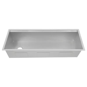 ZLINE Garmisch 45 in. Undermount Single Bowl Stainless Steel Kitchen Sink with Bottom Grid and Accessories (SLS-45) front, no grate.