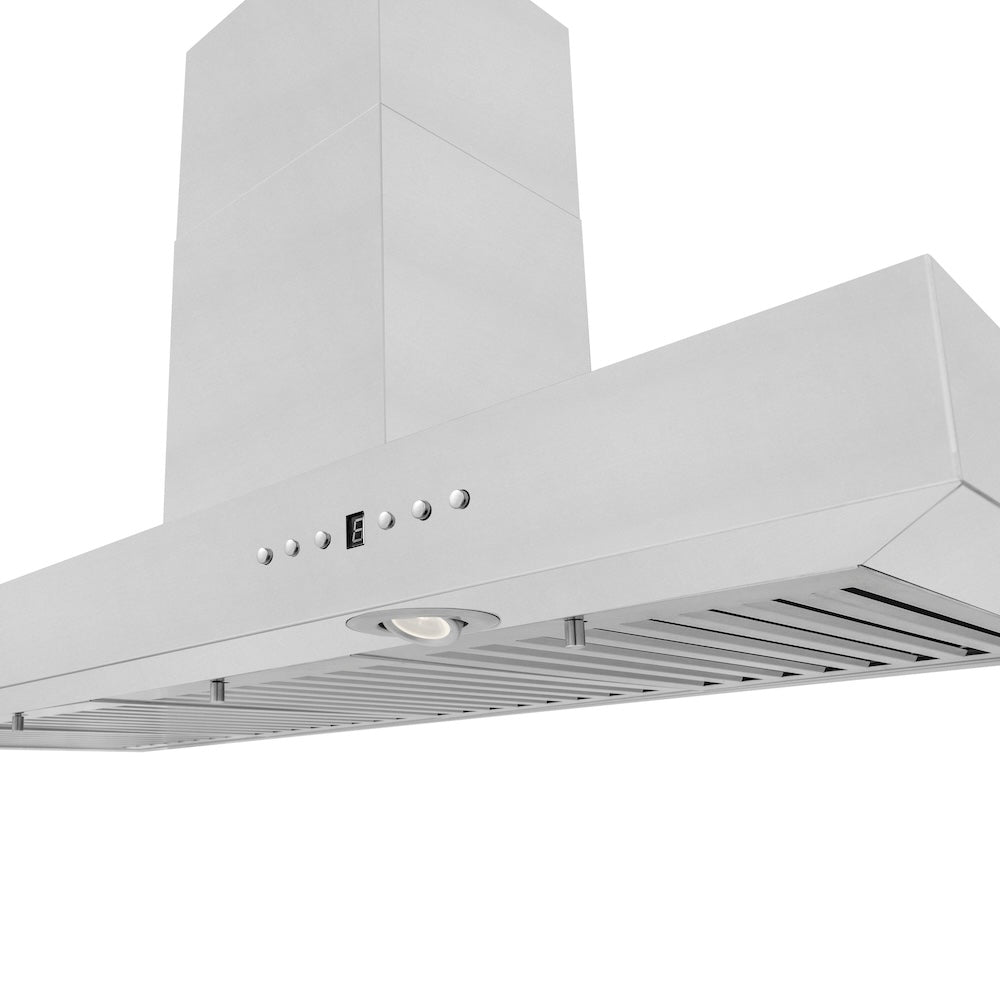 ZLINE 42 in. Convertible Vent Wall Mount Range Hood in Stainless Steel (KE-42) built-in lighting.