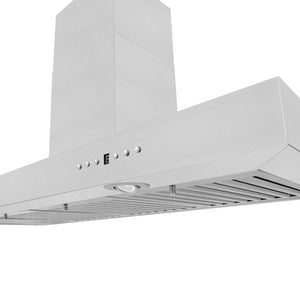 ZLINE 42 in. Convertible Vent Wall Mount Range Hood in Stainless Steel (KE-42) built-in lighting.