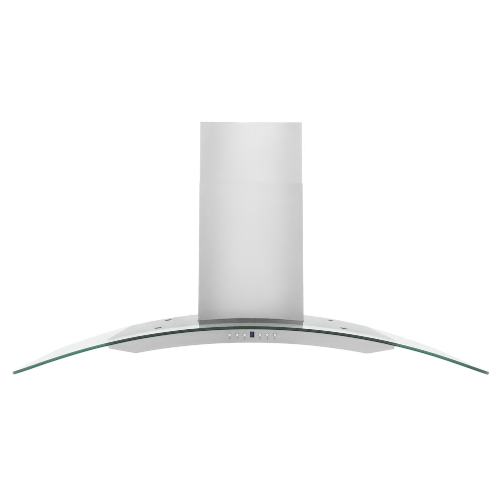 ZLINE 48 in. Convertible Vent Convertible Vent Wall Mount Range Hood in Stainless Steel and Glass (KN4-48) front.