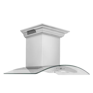 ZLINE 36 in. CrownSound™ Ducted Vent Wall Mount Range Hood in Stainless Steel and Glass with Built-in Bluetooth Speakers (KN4CRN-BT-36)