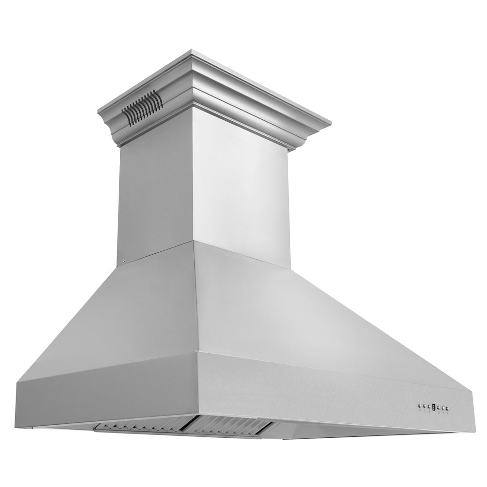 ZLINE 36 in. CrownSound™ Ducted Vent Wall Mount Range Hood in Stainless Steel with Built-in Bluetooth Speakers (667CRN-BT-36) main image.