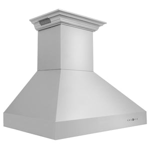 ZLINE 36 in. CrownSound™ Ducted Vent Wall Mount Range Hood in Stainless Steel with Built-in Bluetooth Speakers (667CRN-BT-36) side.