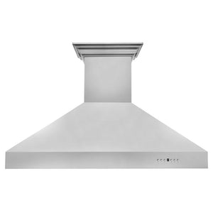 ZLINE 48 in. CrownSound™ Ducted Vent Wall Mount Range Hood in Stainless Steel with Built-in Bluetooth Speakers (667CRN-BT-48) front.