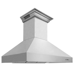 ZLINE 48 in. CrownSound™ Ducted Vent Wall Mount Range Hood in Stainless Steel with Built-in Bluetooth Speakers (667CRN-BT-48) main image.