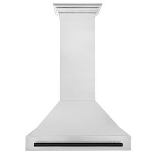 ZLINE Autograph Edition 36 in. Satin Stainless Steel Wall Mount Range Hood with Matte Black Handle (8654SNZ-36-MB)