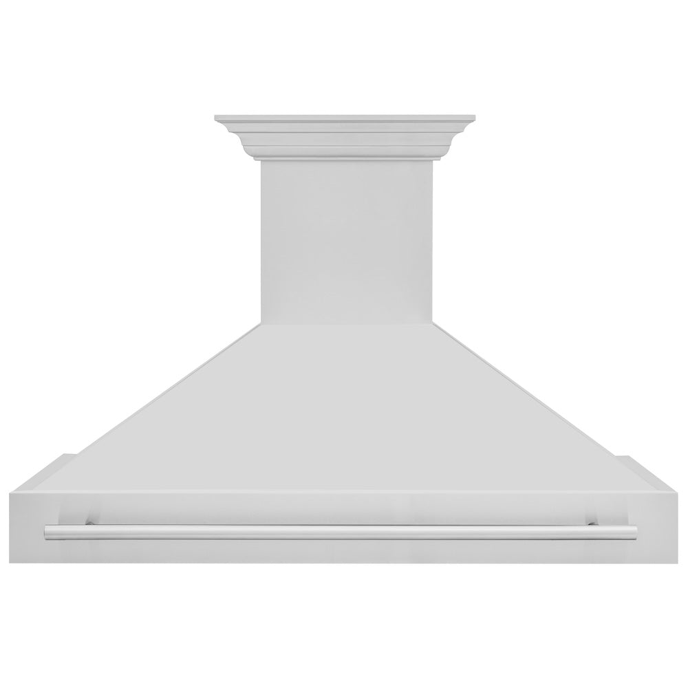 ZLINE 48 in. Stainless Steel Range Hood with Stainless Steel Handle (8654STX-48) front.