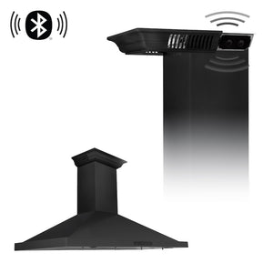 ZLINE 48 in. CrownSound™ Ducted Vent Wall Mount Range Hood in Black Stainless Steel with Built-in Bluetooth Speakers (BSKBNCRN-BT-48)
