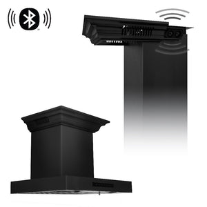 ZLINE 30 in. CrownSound™ Ducted Vent Wall Mount Range Hood in Black Stainless Steel with Built-in Bluetooth Speakers (BSKENCRN-BT-30)