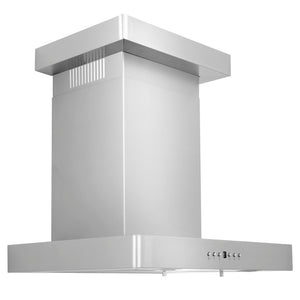 ZLINE 24 in. Convertible Vent Wall Mount Range Hood in Stainless Steel with Crown Molding (KECRN-24)