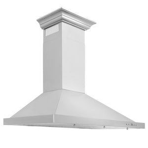 ZLINE 30 in. Convertible Vent Wall Mount Range Hood in Stainless Steel with Crown Molding (KBCRN-30)