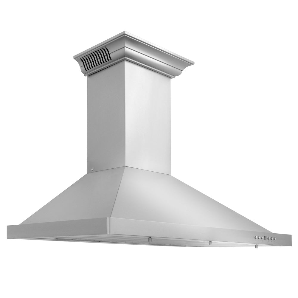 ZLINE 36 in. CrownSound™ Ducted Vent Wall Mount Range Hood in Stainless Steel with Built-in Bluetooth Speakers (KBCRN-BT-36)