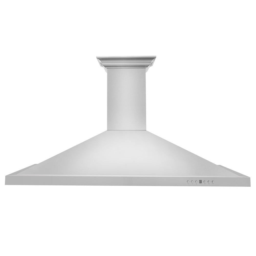 ZLINE 48 in. CrownSound™ Ducted Vent Wall Mount Range Hood in Stainless Steel with Built-in Bluetooth Speakers (KBCRN-BT-48) front.