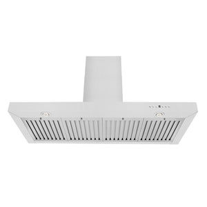 ZLINE 48 in. Convertible Vent Wall Mount Range Hood in Stainless Steel (KE-48) front, under.