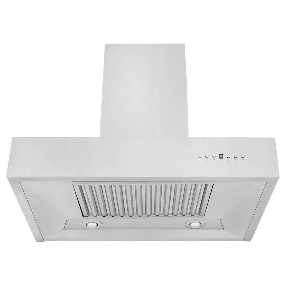 ZLINE 30 in. Convertible Professional Wall Mount Range Hood in Stainless Steel (KECOM-30) front, under.