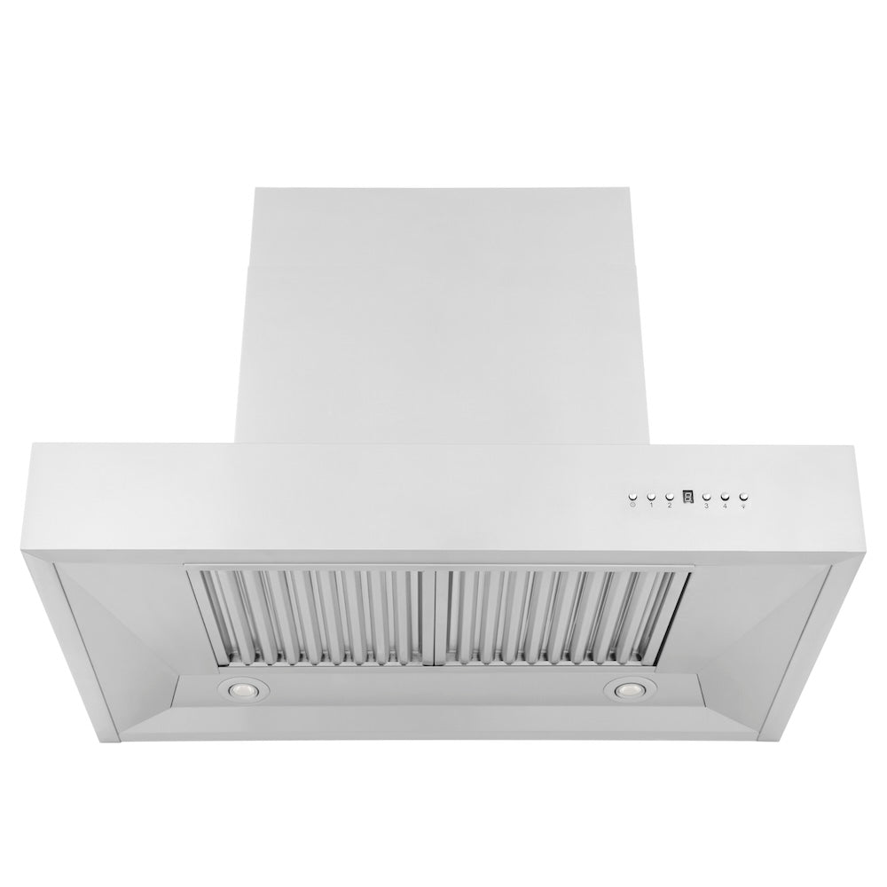 ZLINE 36 in. Ducted Professional Wall Mount Range Hood in Stainless Steel (KECOM-36) front, under.