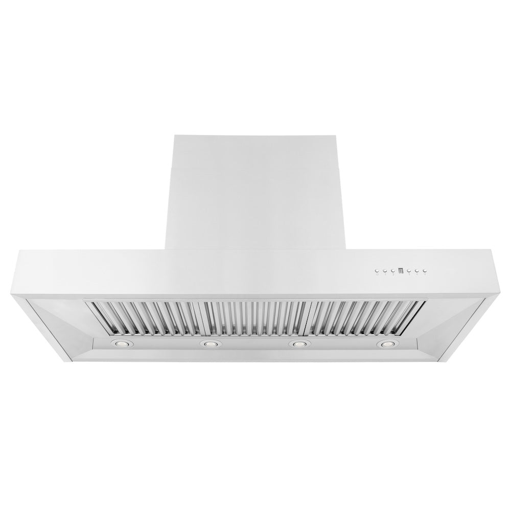 ZLINE 48 in. Ducted Professional Wall Mount Range Hood in Stainless Steel (KECOM-48) front, under.