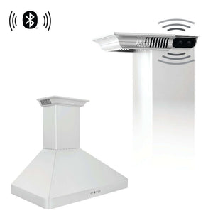 ZLINE 36 in. CrownSound™ Ducted Vent Wall Mount Range Hood in Stainless Steel with Built-in Bluetooth Speakers (KF2CRN-BT-36)