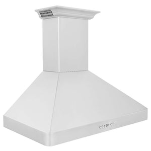 ZLINE 36 in. CrownSound™ Ducted Vent Wall Mount Range Hood in Stainless Steel with Built-in Bluetooth Speakers (KF2CRN-BT-36) side.