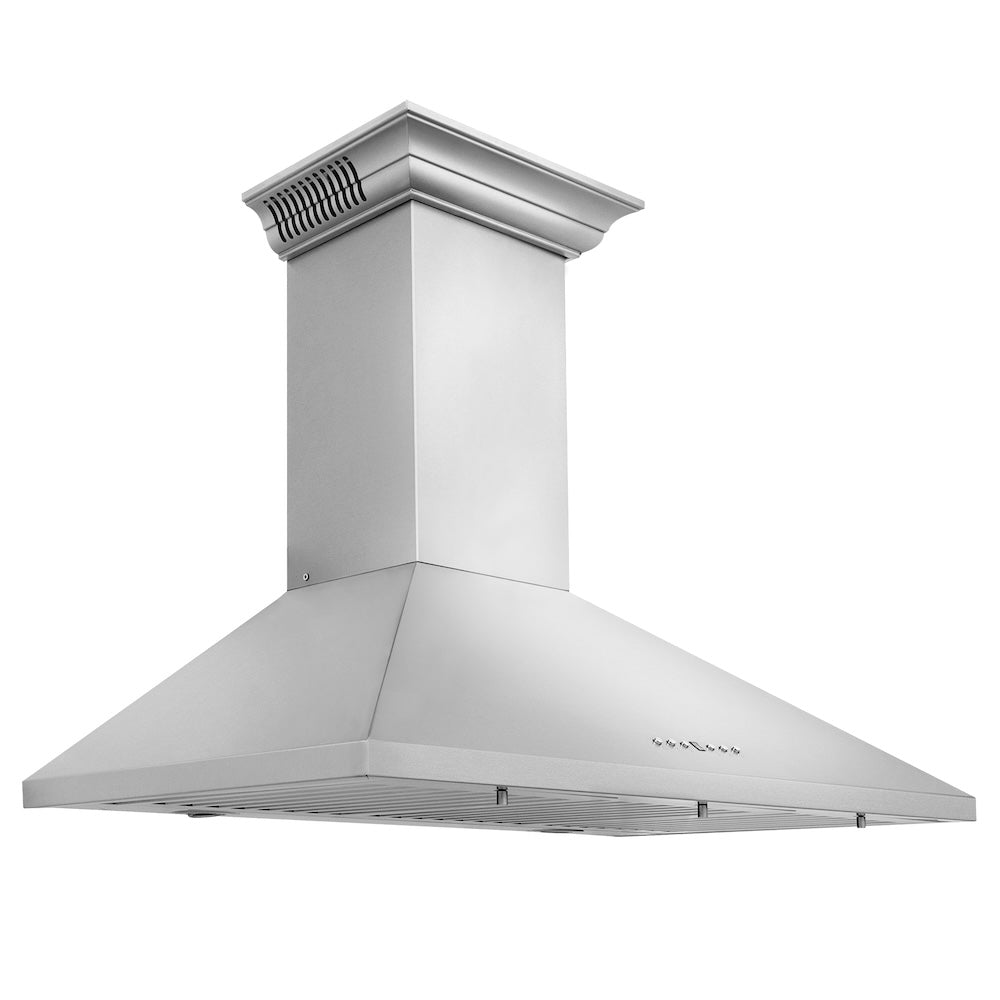 ZLINE 36 in. CrownSound™ Ducted Vent Wall Mount Range Hood in Stainless Steel with Built-in Bluetooth Speakers (KL2CRN-BT-36)