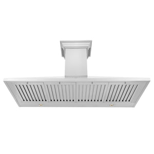 ZLINE 48 in. CrownSound™ Ducted Vent Wall Mount Range Hood in Stainless Steel with Built-in Bluetooth Speakers (KL2CRN-BT-48) front, under.
