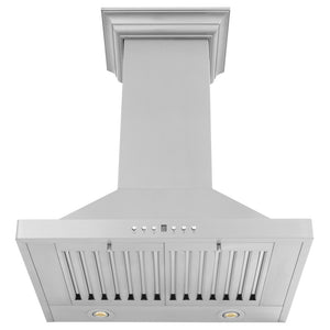 ZLINE 24 in. Convertible Vent Wall Mount Range Hood in Stainless Steel with Crown Molding (KBCRN-24) under.
