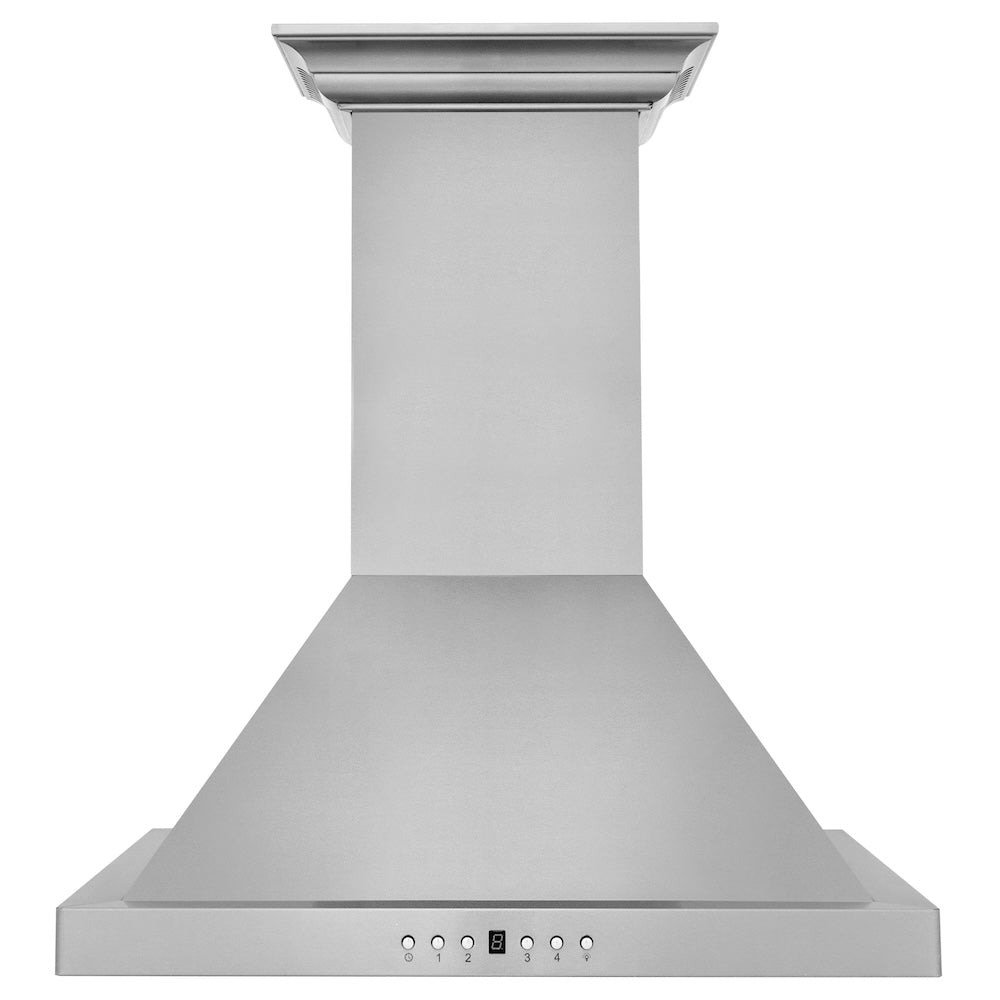ZLINE 24 in. CrownSound™ Ducted Vent Wall Mount Range Hood in Stainless Steel with Built-in Bluetooth Speakers (KBCRN-BT-24) front.