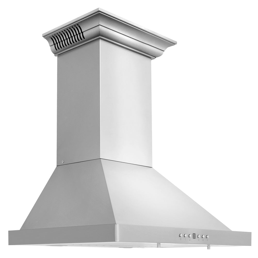 ZLINE 24 in. CrownSound™ Ducted Vent Wall Mount Range Hood in Stainless Steel with Built-in Bluetooth Speakers (KBCRN-BT-24)