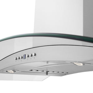 ZLINE 30 in. CrownSound™ Ducted Vent Wall Mount Range Hood in Stainless Steel and Glass with Built-in Bluetooth Speakers (KN4CRN-BT-30)