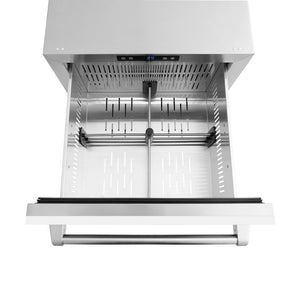 ZLINE 24 in. Touchstone 168 Can Outdoor-Rated Dual Refrigerator Drawer with White Matte Doors (RDSO-WM-24)