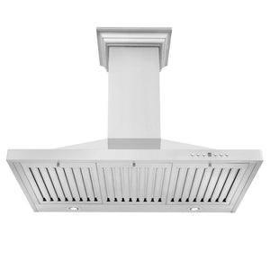 ZLINE 42 in. Convertible Vent Wall Mount Range Hood in Stainless Steel with Crown Molding (KBCRN-42) under.